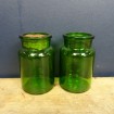 3 Vintage green glass HENKEL jars