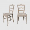 Pair of bistro style chairs in light wood