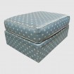 Large rectangular pouffe with shell and sky blue decoration