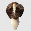 Large collar - stole genuine brown and silver fur