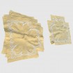 8 "Trefoils" napkins embroidered white on yellow