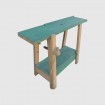 Old small workbench for children painted green
