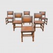 6 Leather chairs with nails High period Spain
