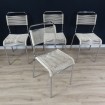 4 VINTAGE 1960 white alu & scoubidou chairs