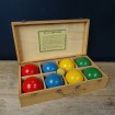 Old wooden petanque boules game La Cancha