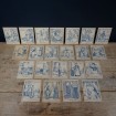 Antique guessing card game with hidden elements