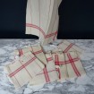 7 Antique tea towels with red strips 1960