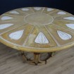 Table haute Vintage bambou & Céramique en terre cuite esprit CAPRON