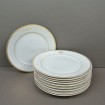 10 19th century porcelain plates with gold edging & number DY