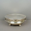 Silver plated metal round candle holder