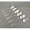 6 Small teaspoons or dessert spoons in silvery metal