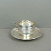Solid silver coffee cup & saucer Minerve