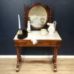 19th century dressing table with mirror & white marble