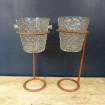 2 Champagne buckets with leather holder ADNET spirit