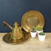 Pair of gilded brass trays