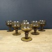 6 Vintage aperitif glasses in smoked glass