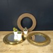2 Hublots - miroirs en bronze doré