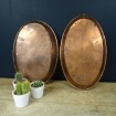 2 Large antique copper gratin dishes