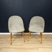 Paire de chaises Vintage moumoute grise