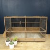 Grande cage à oiseaux ancienne en bois - 2 compartiments