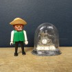 Minuscule pendule sous globe de maison de poupée XIXème