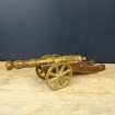 Canon miniature en bronze avec son chariot à roues