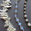 B3 - Collier perles de verre Murano opalescentes