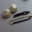 B26 - Fantasy B.O. Vintage clip earrings, brooch & pin