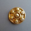 B133 - Large brooch - round Vintage gilded metal pin