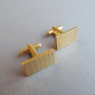 B124 - Pair of gold plated metal cufflinks rectangles