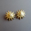 B114 - Pair of large EDOUARD RAMBAUD "Soleil" shape earrings with clips