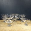 7 Fruit, champagne and dessert bowls in clear glass