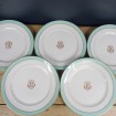 5 PILLIVUYT fine porcelain dessert plates XIXth century with gold monogram