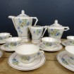 Flowered porcelain tea and coffee set for 8