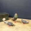 3 Pigeons en plomb "Au Louvre" vers 1900