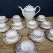 Limoges tea set - Berry white & gold 18 persons