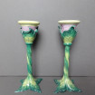 Pair of MALICORNE Art earthenware candle holders