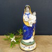 Old Quimper Virgin and Child in polychrome earthenware