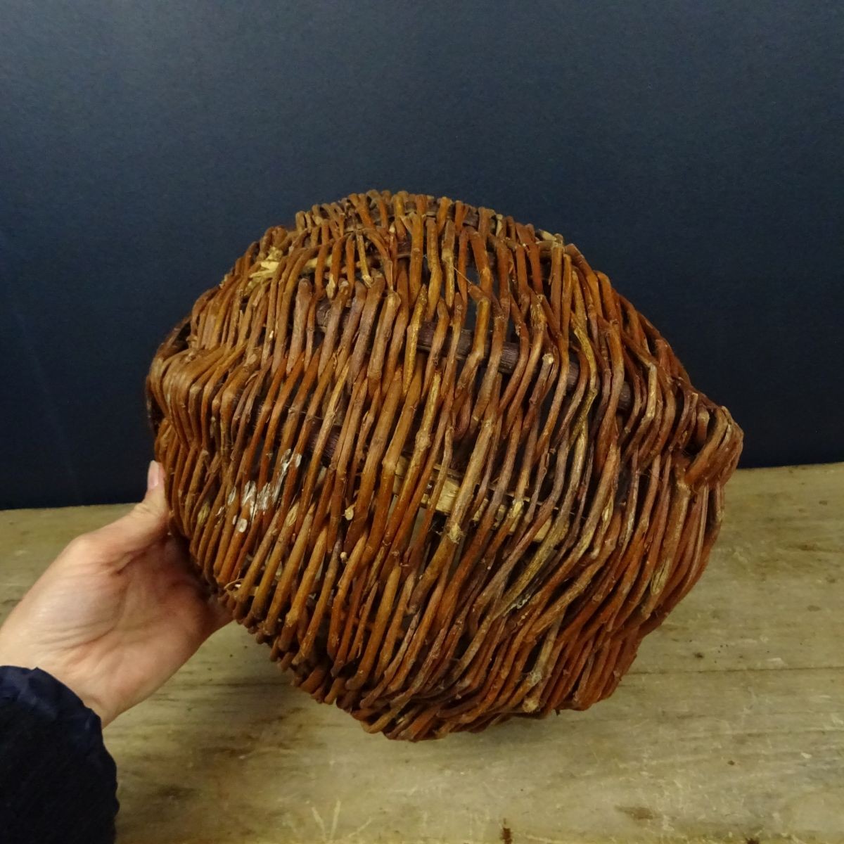 Panier bois déroulé naturel, 44x31.5x12.2 cm