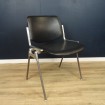 VINTAGE 1970 CASTELLI office chair in black leatherette