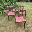 6 Chairs Louis Philippe style mahogany & pink velvet