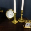 2 Small antique gilt bronze candlesticks