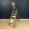 Old wooden step ladder with 6 steps