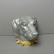 Boite Tête de chien Epagneul bronze doré et argenté