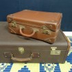 Old cardboard suitcase for children circa 1940