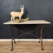 White marble console - cast iron bistro foot