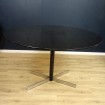 Large round smoked Vintage table glass (without stem)
