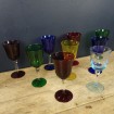 9 Multicoloured stemmed glasses
