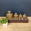Series of antique brass weights 10kg from 5kg to 2gr