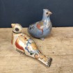 Pair of terracotta birds hand made in Mexico
